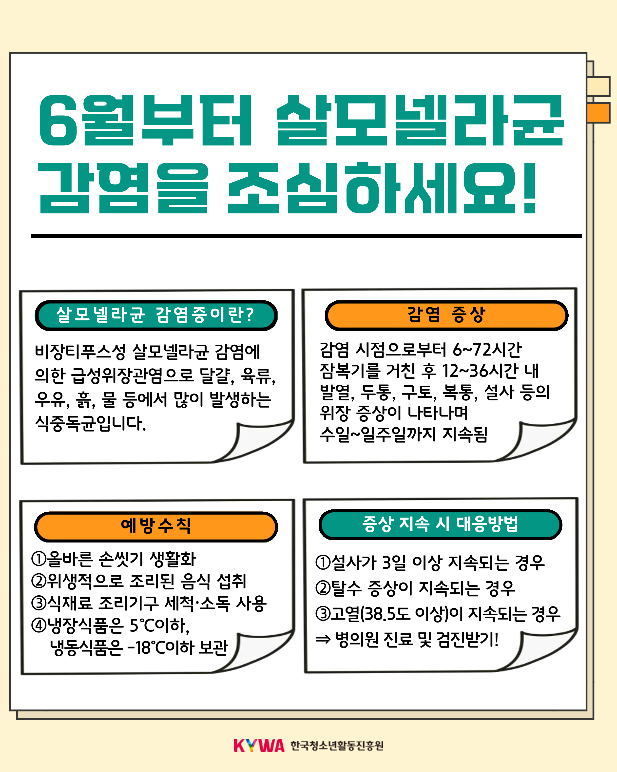 살모넬라균 감염증 예방수칙